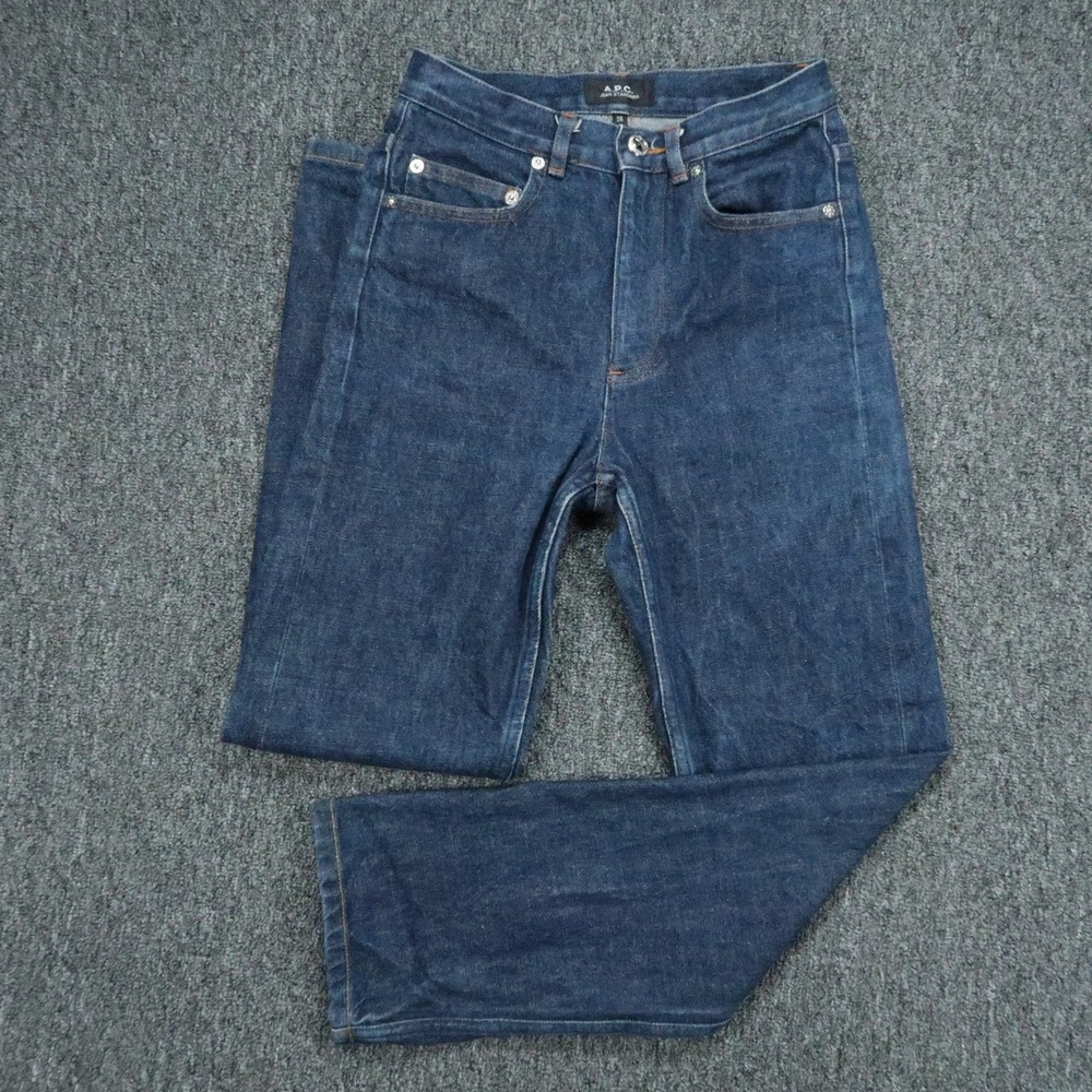 APC Jeans Mens 26x28 Blue Standard Dark Wash Selvedge Straight 5 Pocket